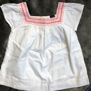 NEW GAP Girls White Embroidered Blouse